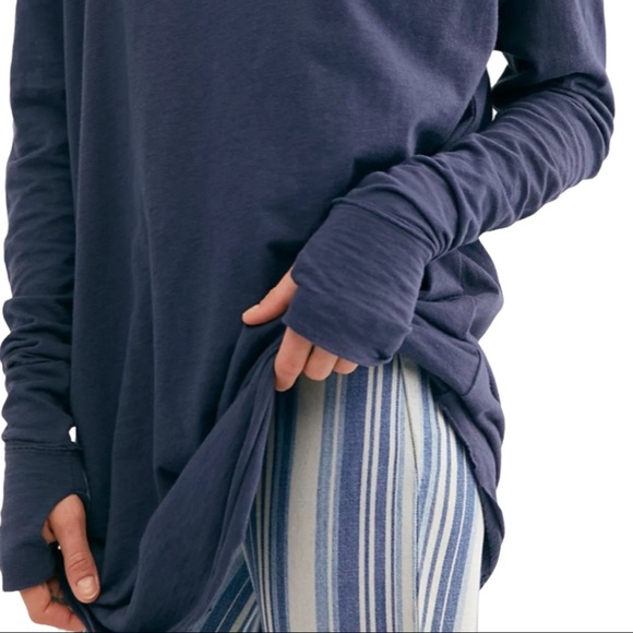 NWT Free People We The Free Arden Tee - Navy - Picture 9 of 10